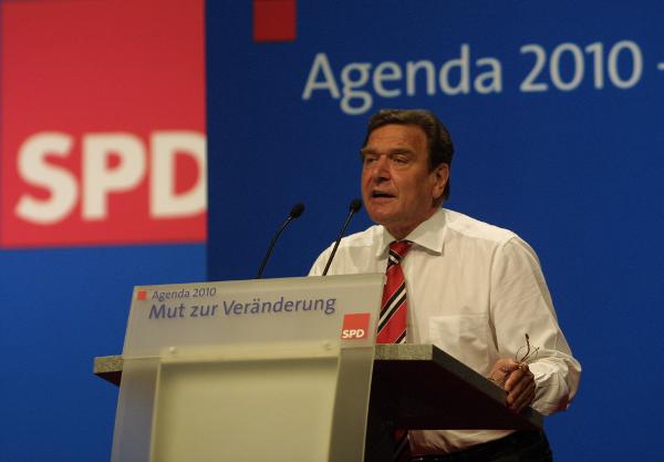 Chancellor Gerhard Schröder at a Special SPD Party Conference on Agenda 2010 (June 1, 2003)