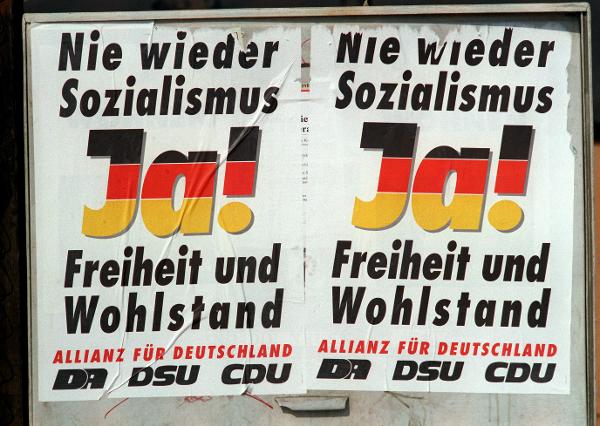 Wahlplakate der „Allianz für Deutschland” in Ost-Berlin (März 1990)