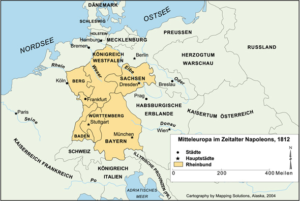Mitteleuropa im Zeitalter Napoleons (1812)