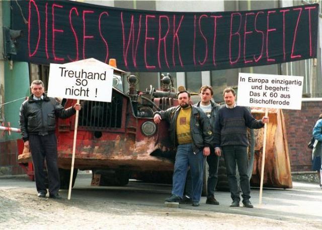 Streik der Kalikumpel in Bischofferode (9. April 1993)