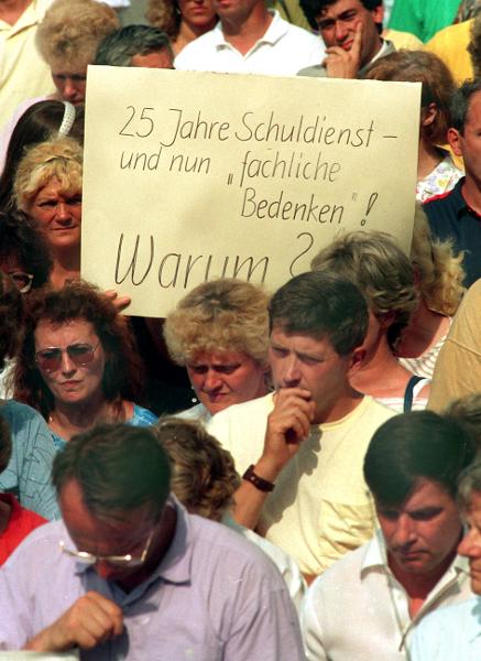 Lehrer-Demonstration in Erfurt (9. Juli 1991)