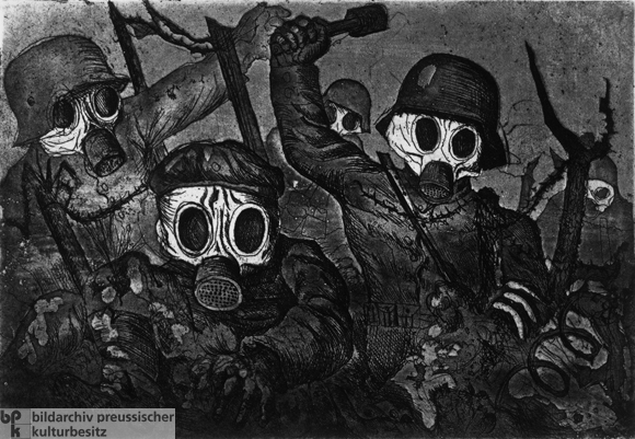 Otto Dix, <i>Sturmtruppe geht unter Gas vor</i> (1924)