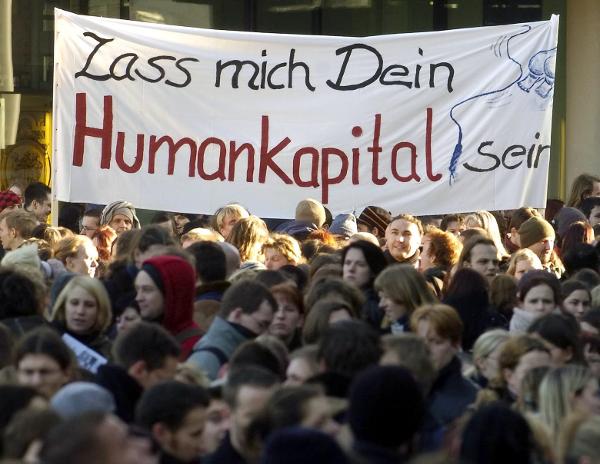 Protest gegen Hochschulreform in Leipzig (8. Januar 2004)