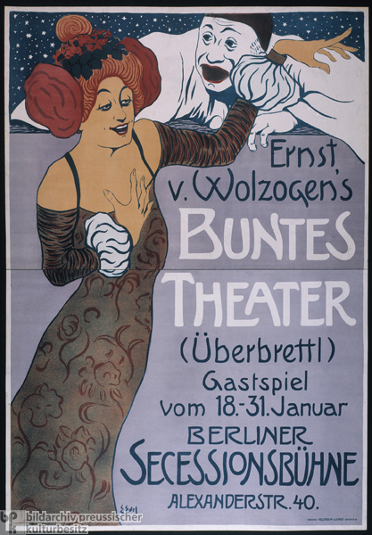 Poster für Ernst von Wolzogens „Buntes Theater” („Überbrettl”) (1901)