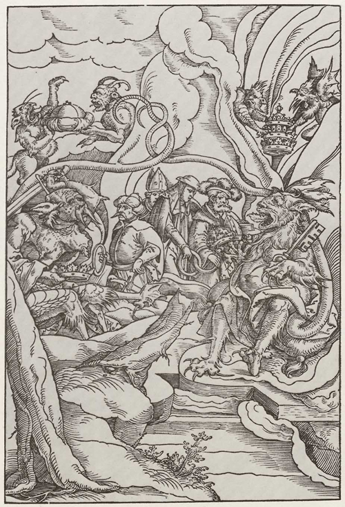 Coronation of two Devils as a Sultan and the Pope (between 1544 and 1558)