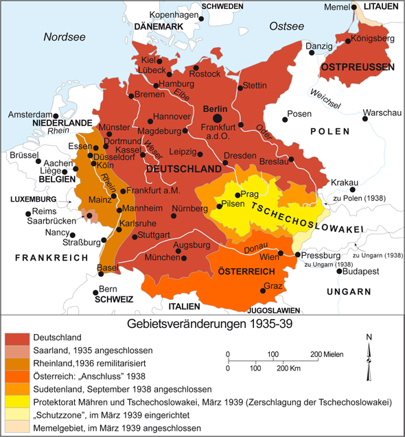 Karte Deutschland 1939