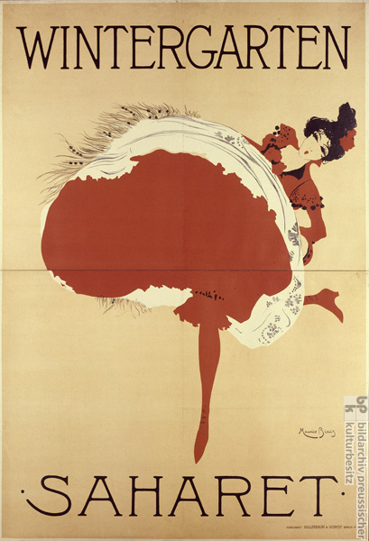 Werbeplakat für den Auftritt der Tänzerin Saharet im „Wintergarten” (1902)
