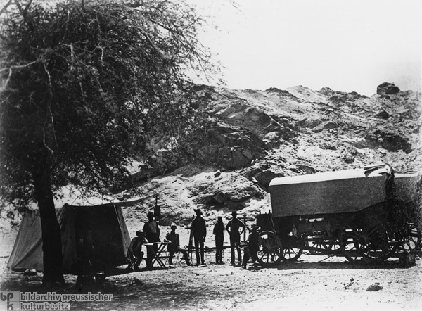 Goldgräber bei Urusis in Deutsch-Südwestafrika (um 1900)