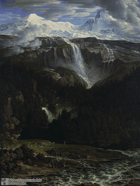 Joseph Anton Koch, <I>Schmadribach Waterfall in Lauterbrunnen Valley</i> (1811)