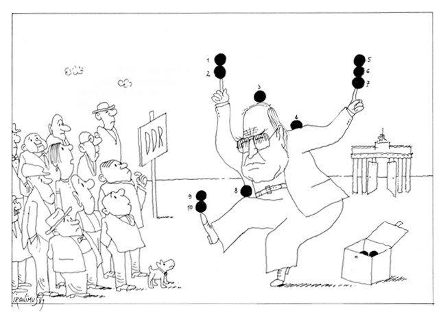 Caricature: Helmut Kohl's Ten-Point Plan, <i>Die Presse</i> (December 21, 1989)