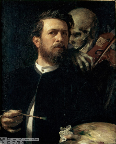 Arnold Böcklin, <i>Self-Portrait with Death playing the Fiddle</i> [<i>Selbstbildnis mit fiedelndem Tod</i>] (1872)