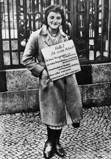 Unemployed Stenotypist Seeks Work (December 1931)