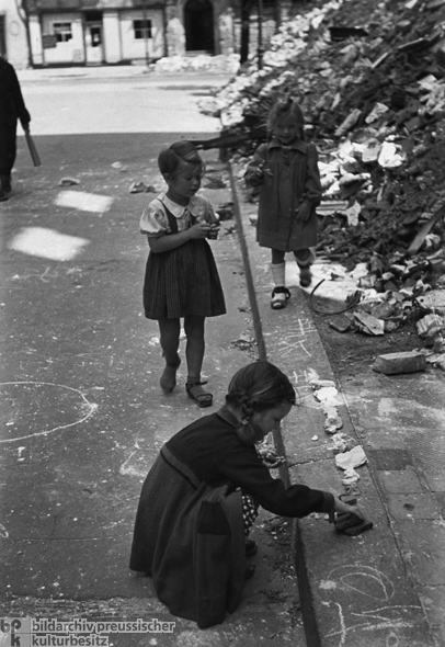 Girls Playing with Rubble (1946)