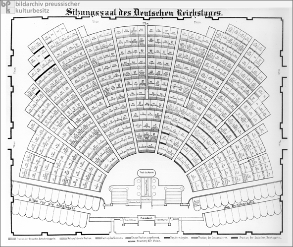 Seating Plan of the Reichstag (1874) 