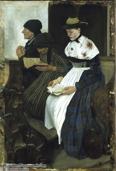 Wilhelm Leibl, <i>Three Women in Church</i> [<i>Drei Frauen in der Kirche</i>] (1882)