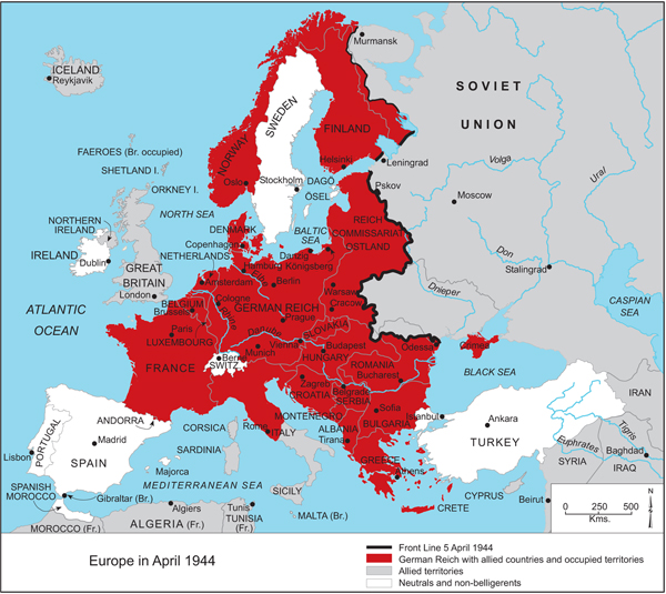 Deutschland 1944 Landkarte Rurradweg Karte   English Map 5 Bh Edit 