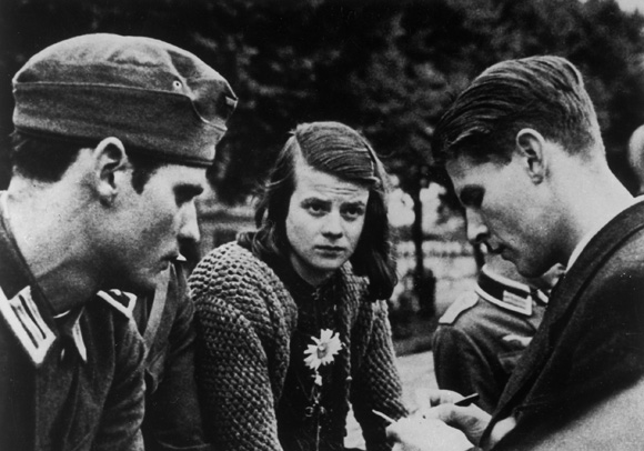 Siblings Hans and Sophie Scholl and Christoph Probst (left to right) of the Student Resistance Group "White Rose" (1942)