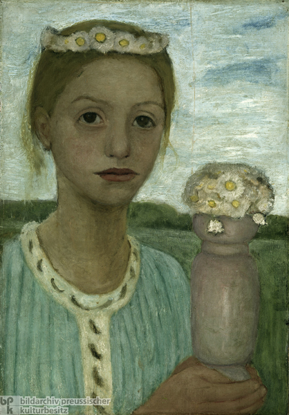 Paula Modersohn-Becker, <i>Girl with a Wreath of Flowers</i> (1902-03)
