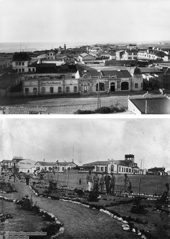 Swakopmund: Zwei Ortsansichten (um 1905 und 1908)
